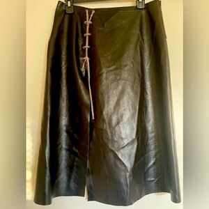 GUC Vintage Gianfranco Ferré Jeans Vegan Leather Skirt in Brown